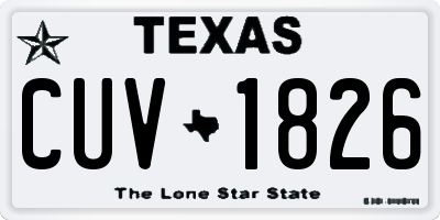 TX license plate CUV1826