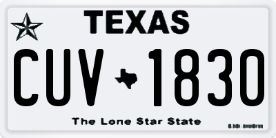 TX license plate CUV1830