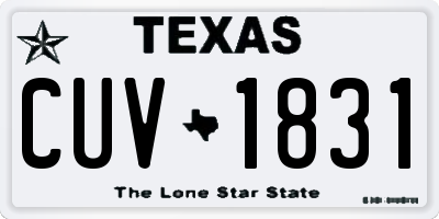 TX license plate CUV1831