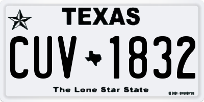 TX license plate CUV1832