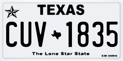 TX license plate CUV1835