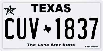 TX license plate CUV1837