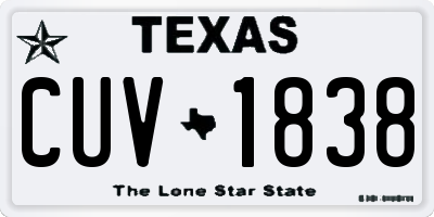 TX license plate CUV1838