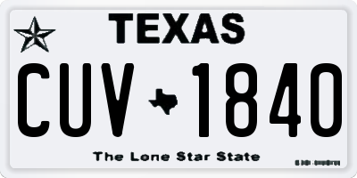 TX license plate CUV1840