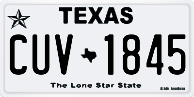 TX license plate CUV1845
