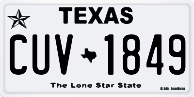 TX license plate CUV1849