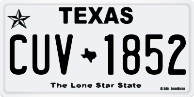 TX license plate CUV1852
