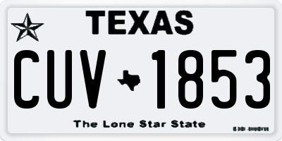 TX license plate CUV1853