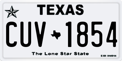TX license plate CUV1854