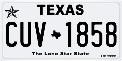 TX license plate CUV1858