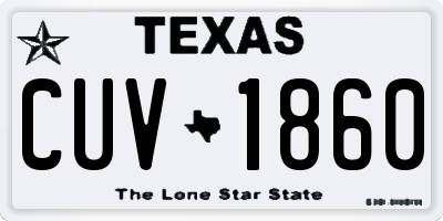 TX license plate CUV1860