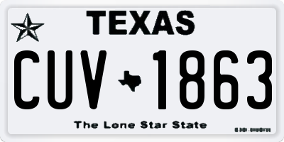 TX license plate CUV1863