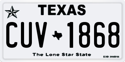 TX license plate CUV1868