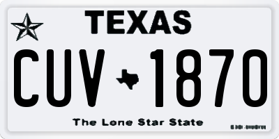 TX license plate CUV1870