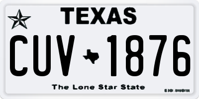 TX license plate CUV1876
