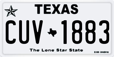 TX license plate CUV1883