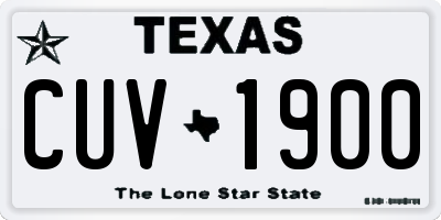 TX license plate CUV1900