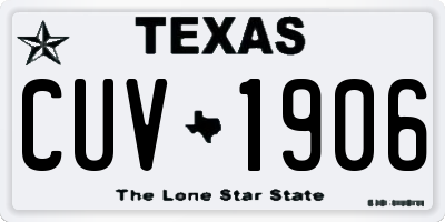 TX license plate CUV1906