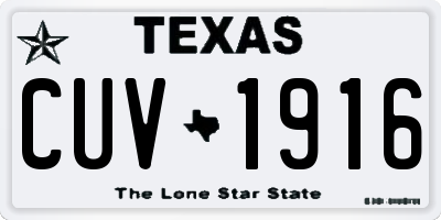 TX license plate CUV1916