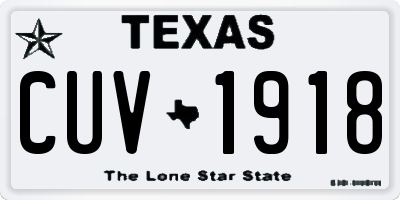 TX license plate CUV1918