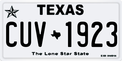 TX license plate CUV1923
