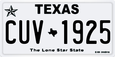 TX license plate CUV1925