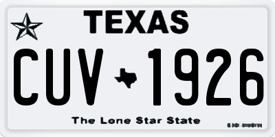 TX license plate CUV1926