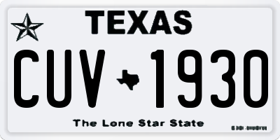 TX license plate CUV1930
