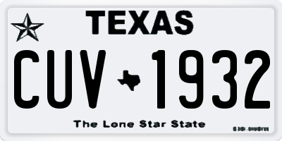 TX license plate CUV1932