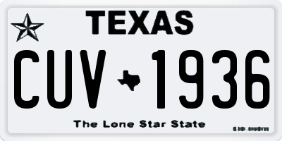 TX license plate CUV1936