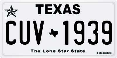 TX license plate CUV1939