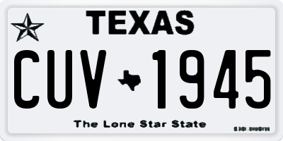 TX license plate CUV1945