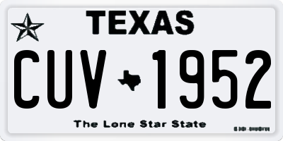 TX license plate CUV1952