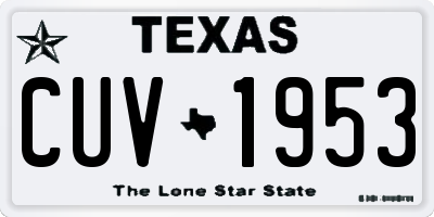 TX license plate CUV1953