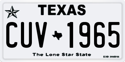 TX license plate CUV1965