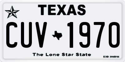 TX license plate CUV1970