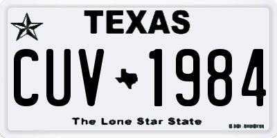TX license plate CUV1984