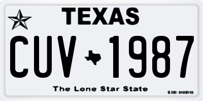 TX license plate CUV1987