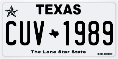 TX license plate CUV1989