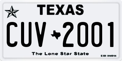 TX license plate CUV2001