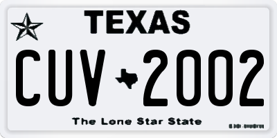 TX license plate CUV2002