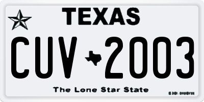 TX license plate CUV2003