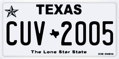 TX license plate CUV2005