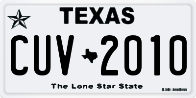 TX license plate CUV2010