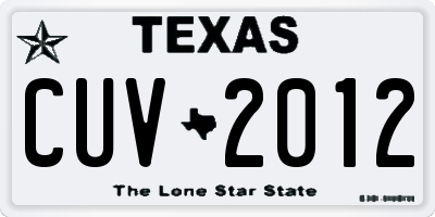 TX license plate CUV2012
