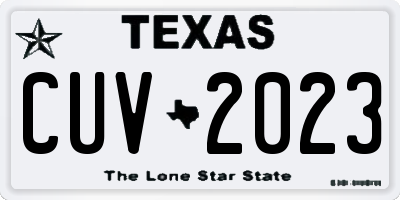TX license plate CUV2023