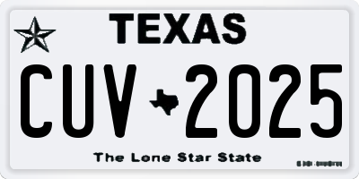 TX license plate CUV2025