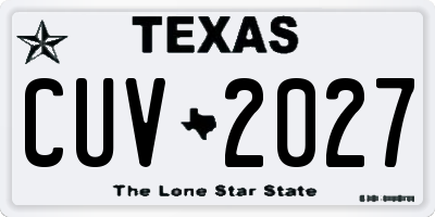 TX license plate CUV2027