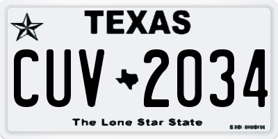 TX license plate CUV2034