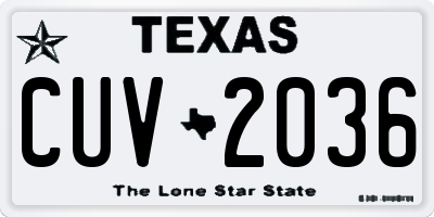 TX license plate CUV2036